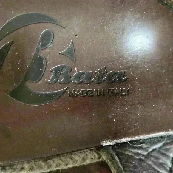 Bata Tan Leather Ankle Strap Linen covered Platform Wedge Sandal Size EU 36 US 6 - Picture 4 of 9